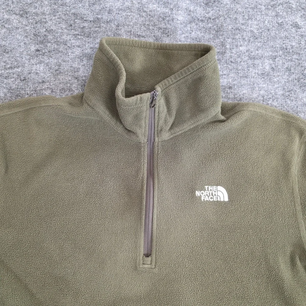 The‎ North Face Pullover Mens Medium Green Fleece 1/4 Zip Polartec Casual Jacket